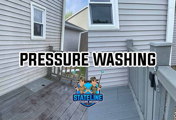 Stateline Pressure Washing before and after deck and siding transformation
