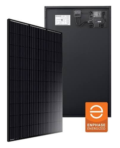 All-black solar panel with Enphase Energized certification badge