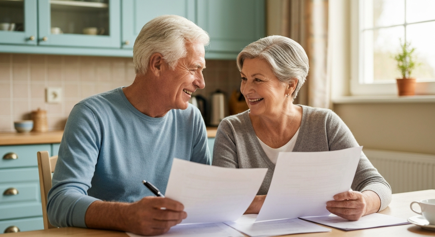 Senior couple in Voorhees NJ reviewing Medicare Supplement plans