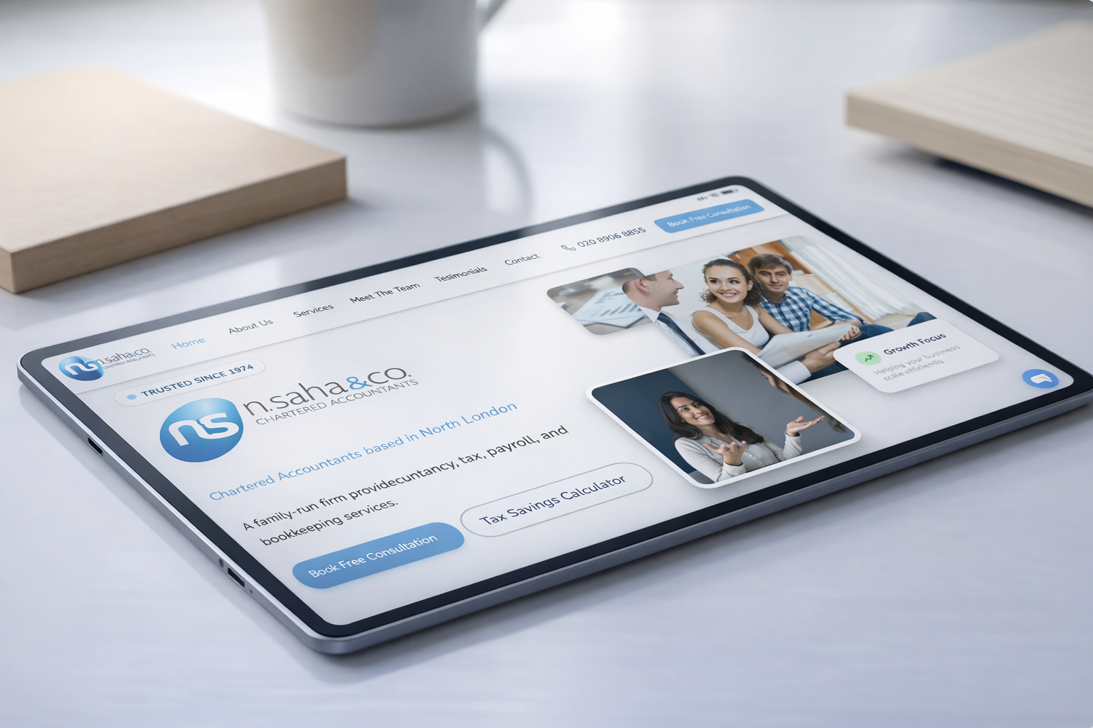 N Saha & Co - Chartered Accountants Web Design Project by 44-Media