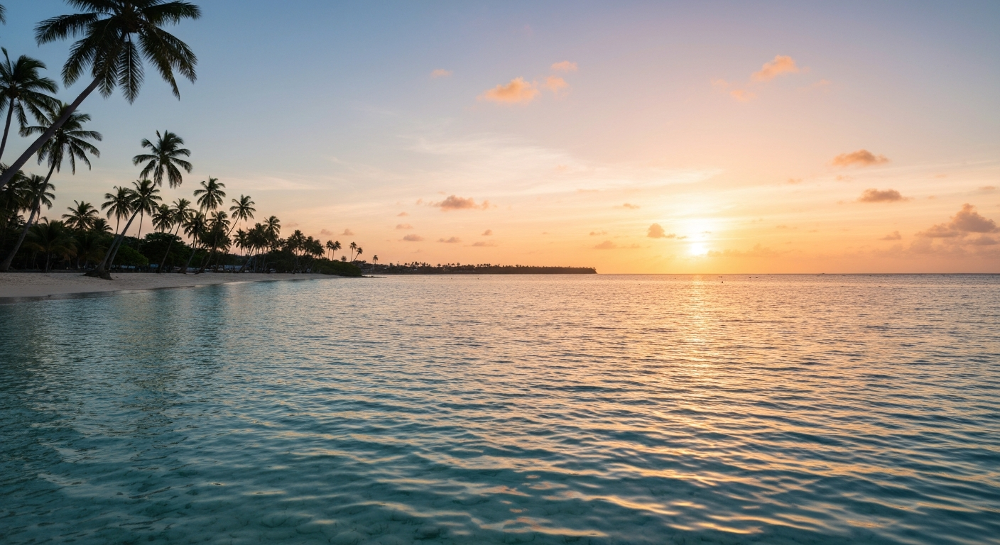 Beautiful tropical beach sunset