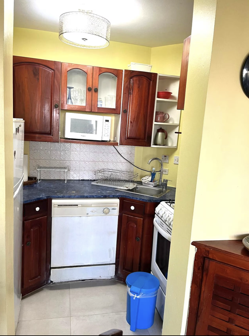 Fully Equipped Kitchen with Dishwasher, Range Stove, Microwave & Solid Wood Cabinetry