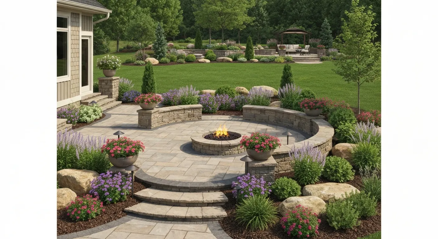 Custom Patio & Fire Pit Hardscaping