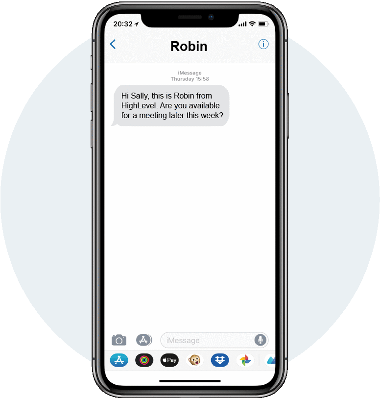 Sample text conversation