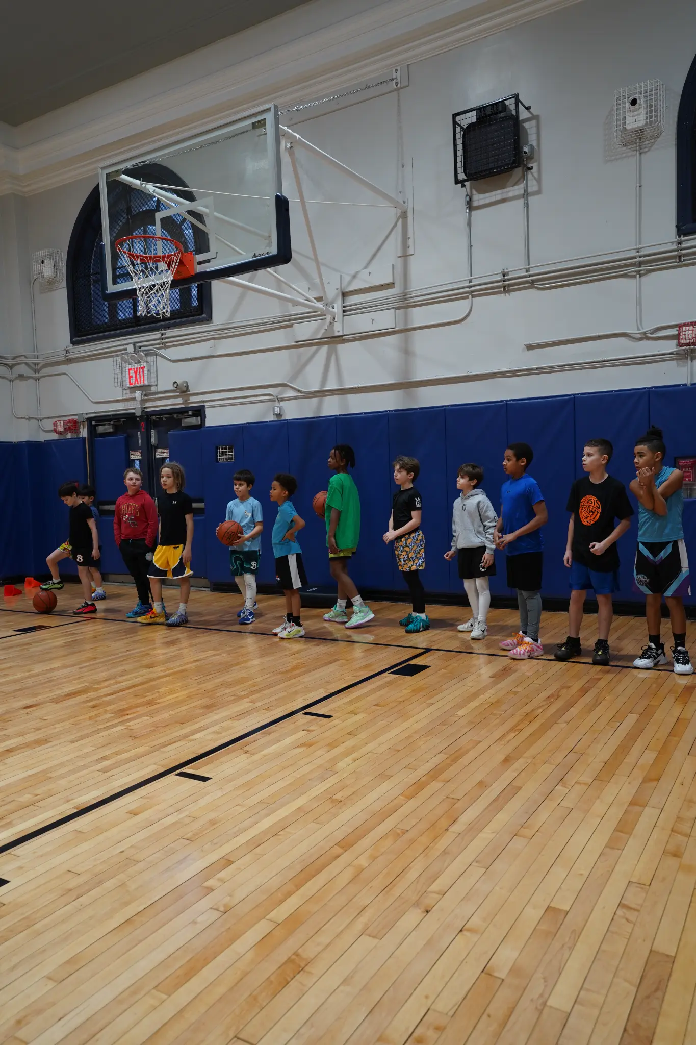 Kids at Elevate Hoops NYC basketball camp