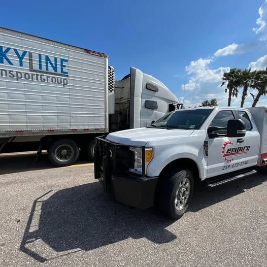 Empire Road Service assisting a semi truck
