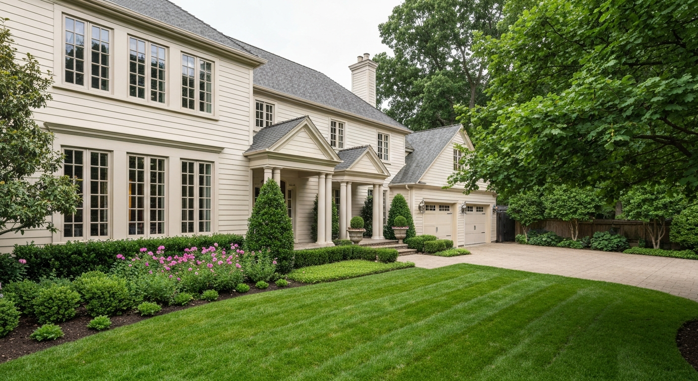 Cream colored home with new windows