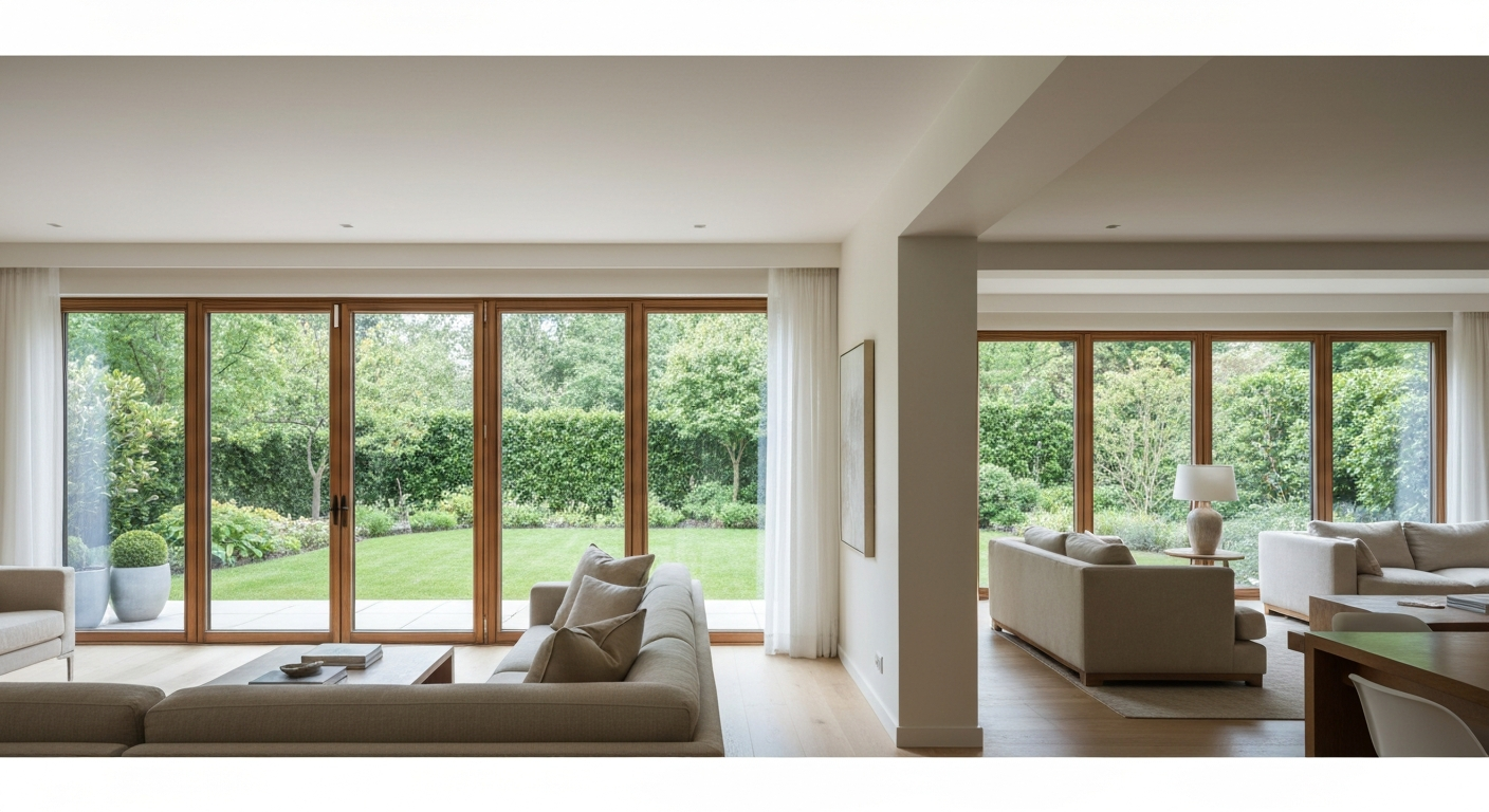 Beautiful bright interior with custom windows