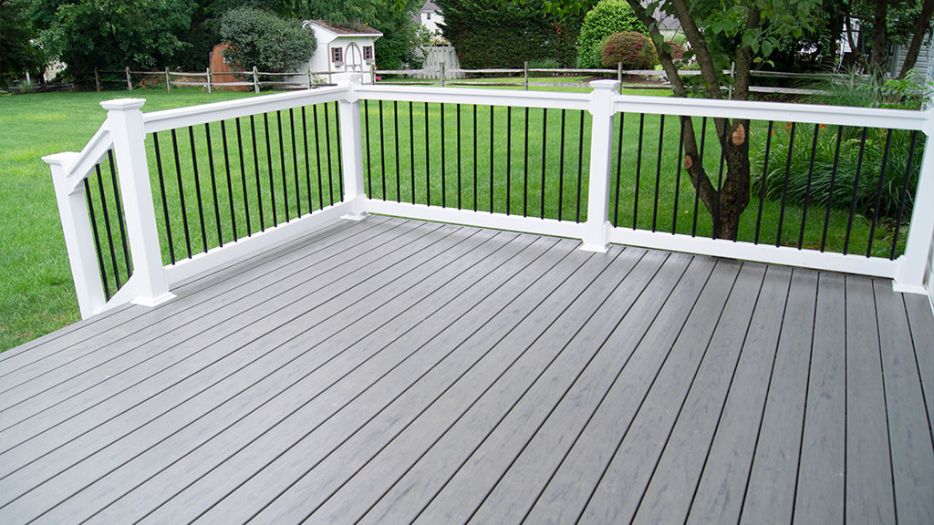 Composite Deck with White Railings