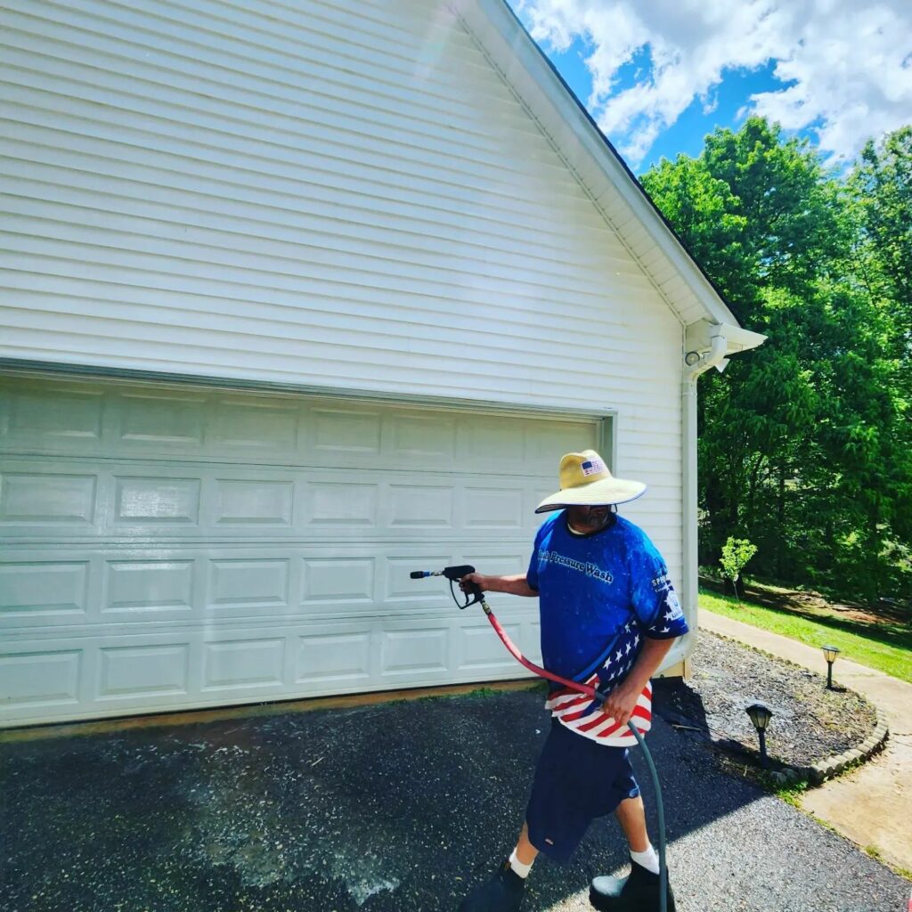 House washing in progress