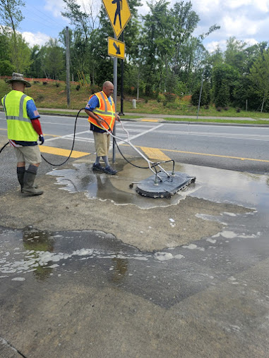 Surface cleaning equipment in action