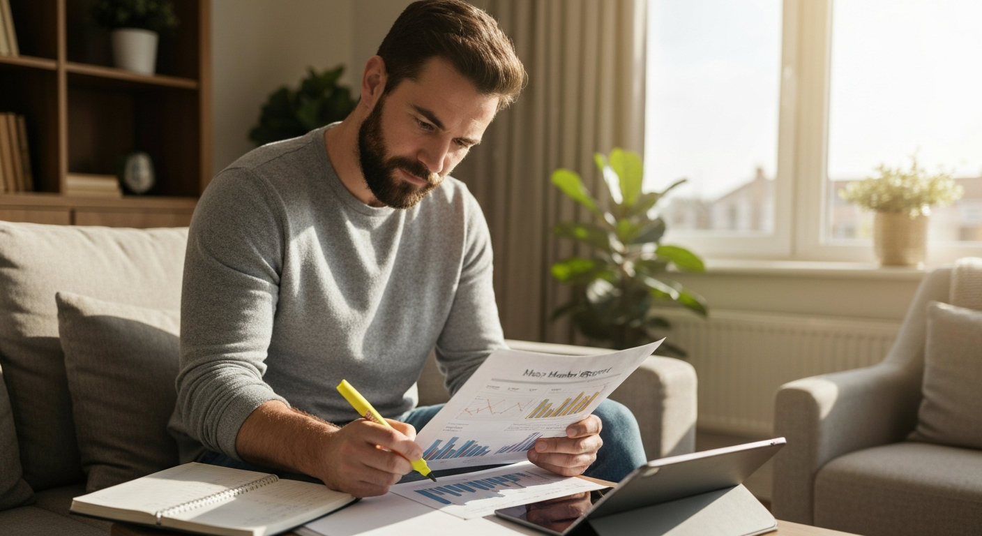 Confident homeowner learning and planning