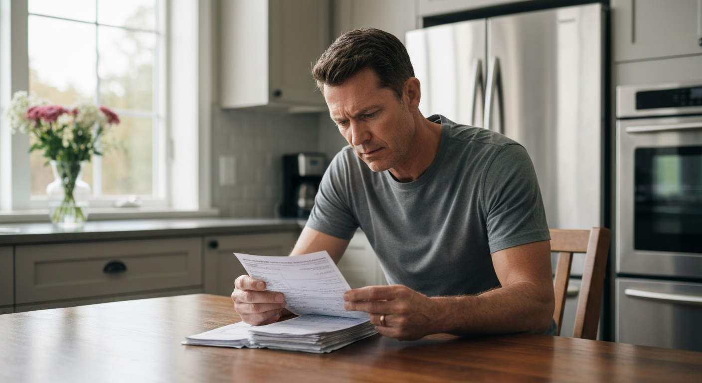 Homeowner thinking at home