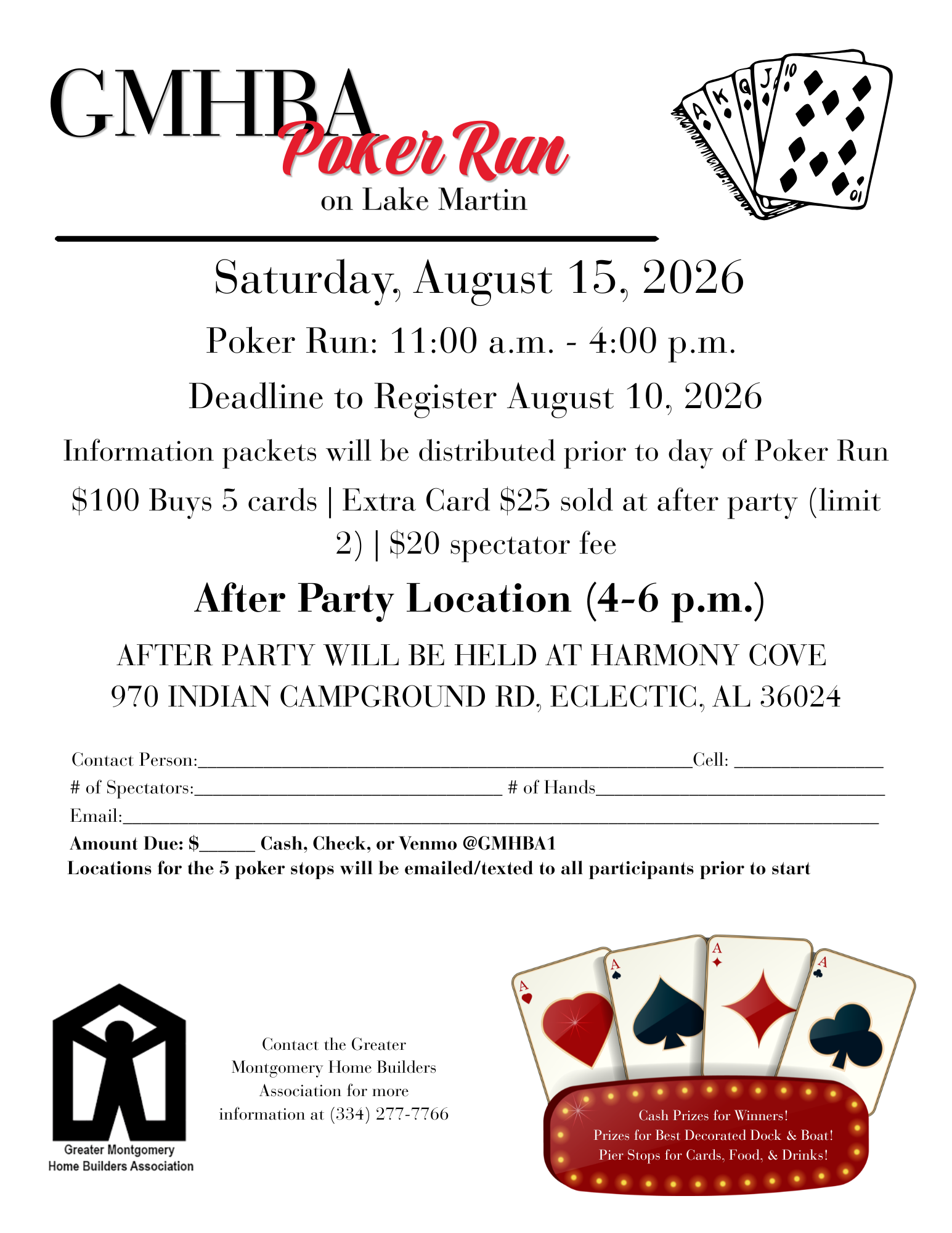 GMHBA Poker Run Registration Info