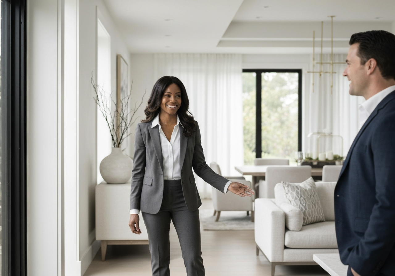 Real Estate Agent touring home with client
