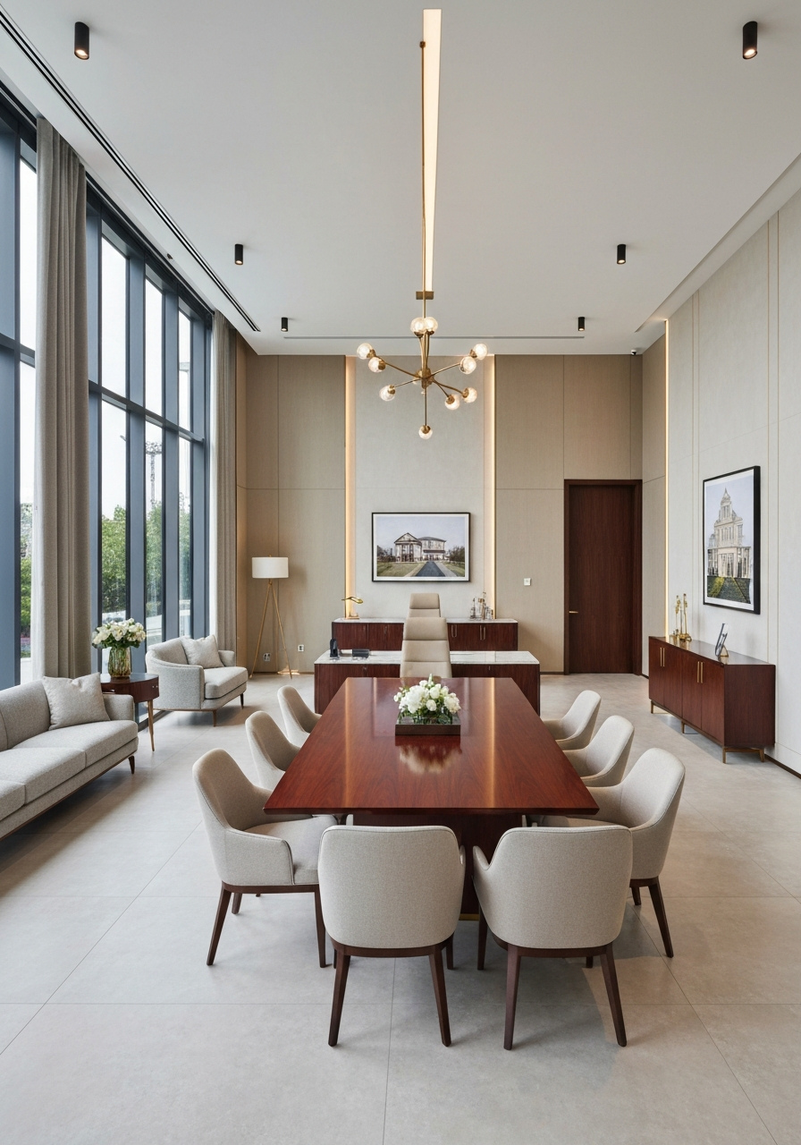 High-end real estate and mortgage brokerage office interior