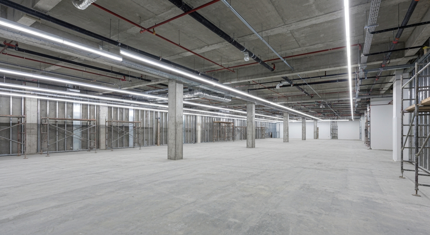 Before construction of Luxury Retail Build-Out