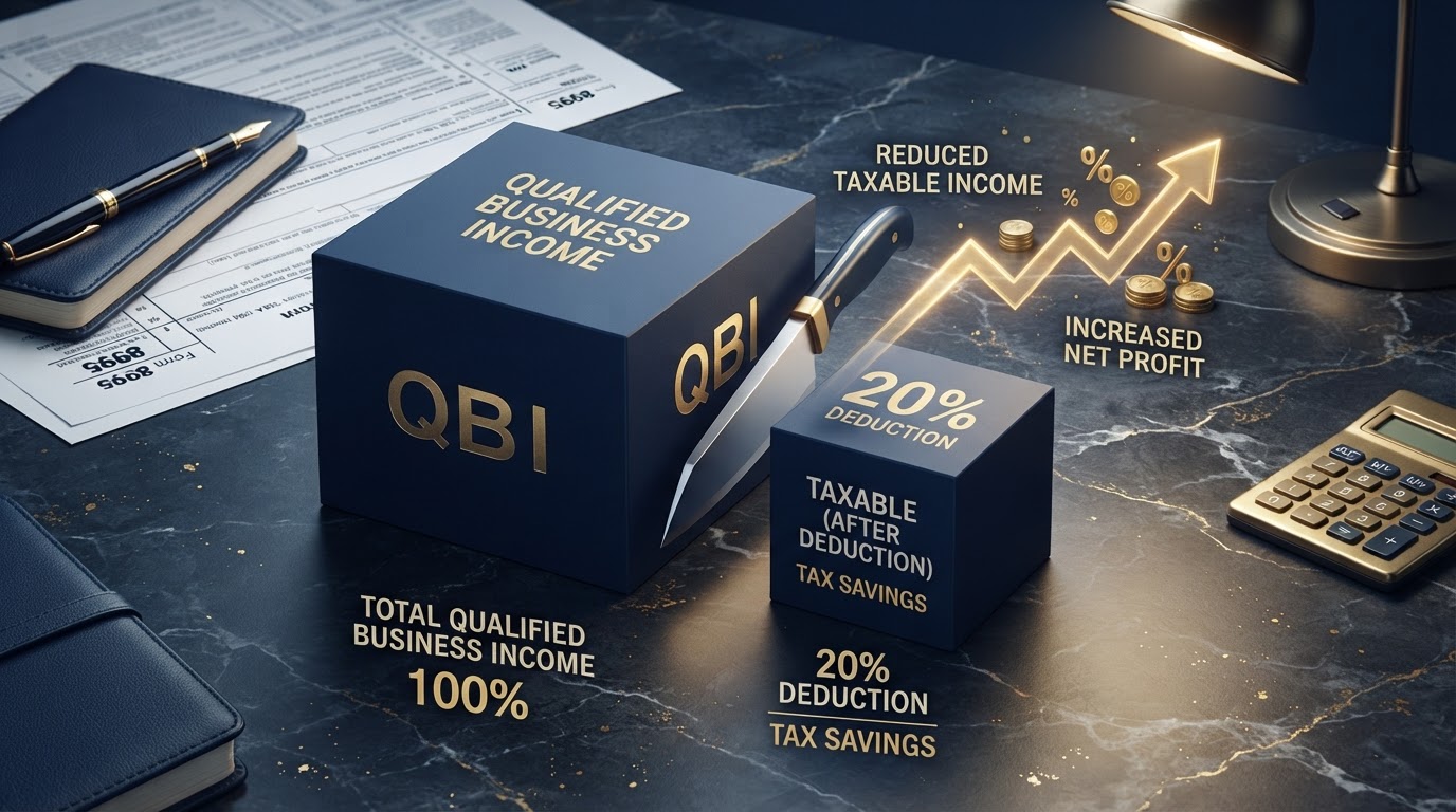 Business income with 20% sliced off as a tax deduction