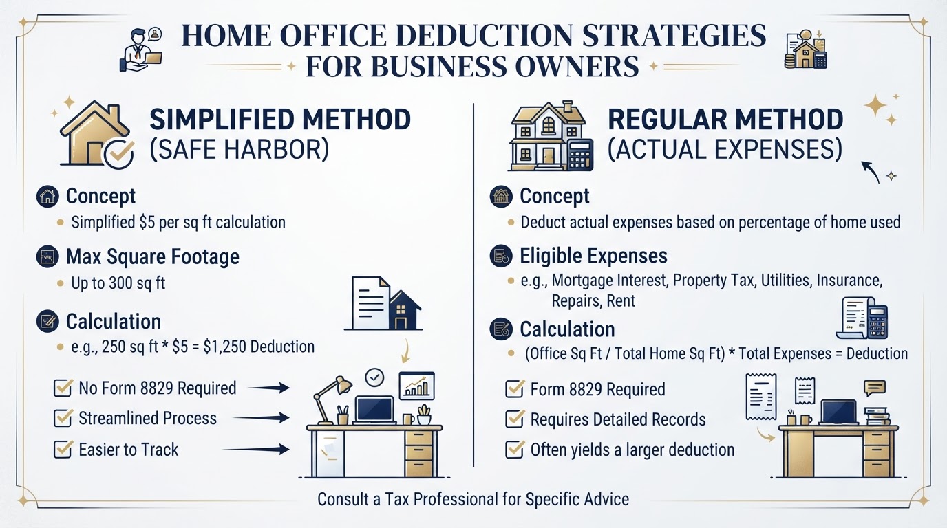 Home office deduction strategies simplified vs regular method