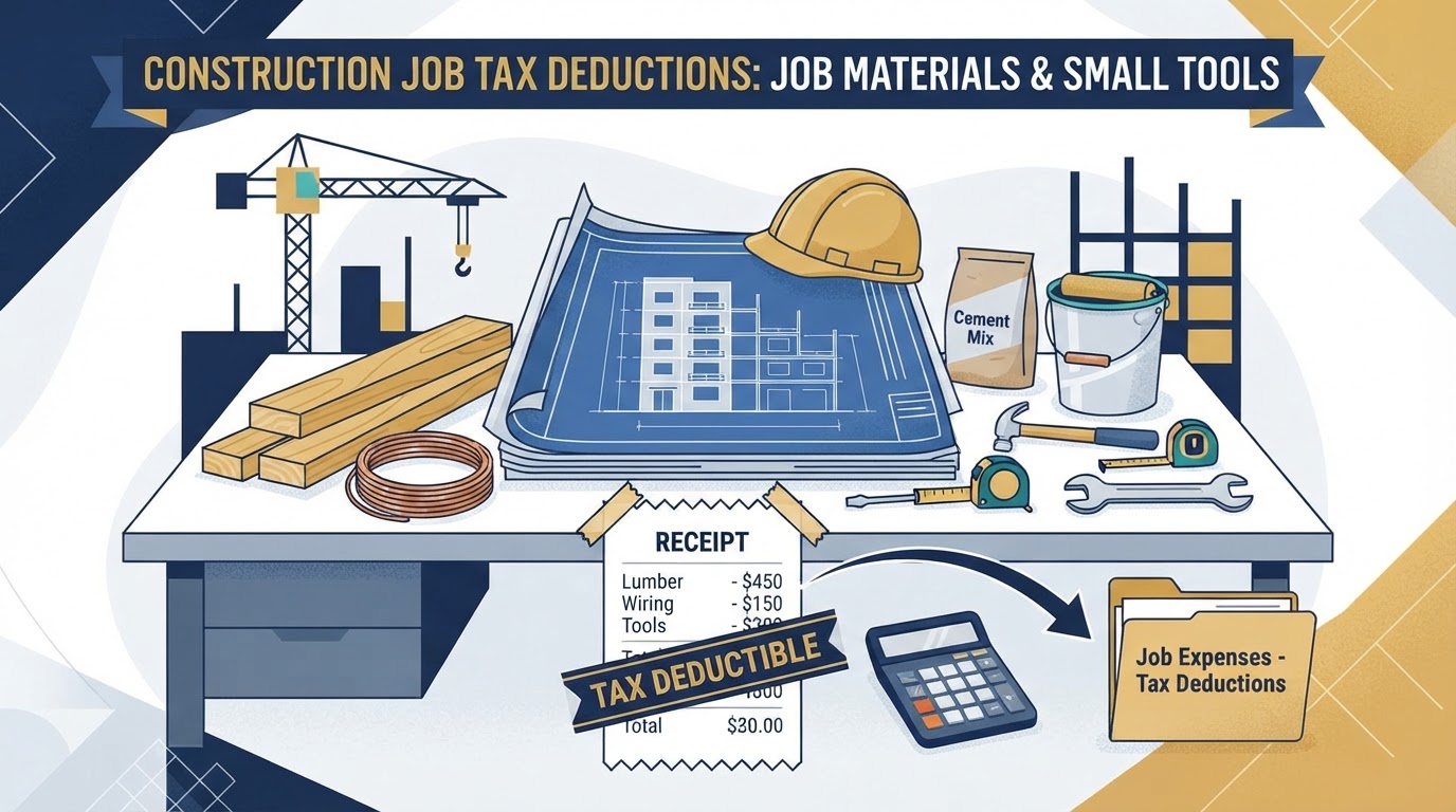 Job materials and small tools tax deductions for construction businesses