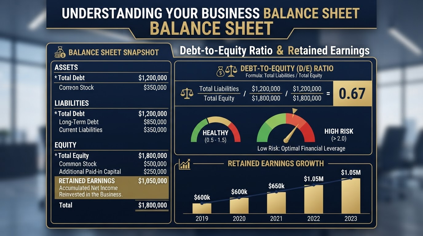 Long-term debt and equity capital structure on the balance sheet