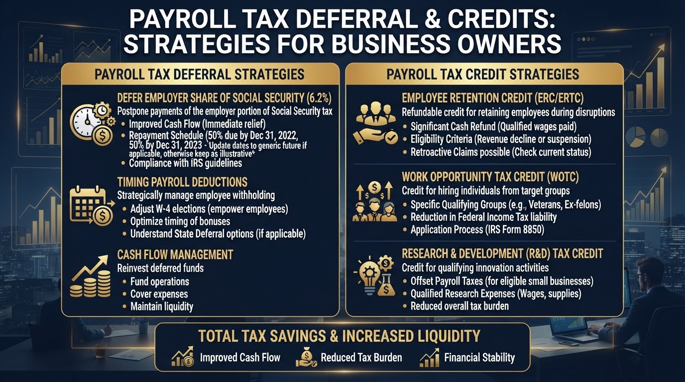 Payroll tax deferrals and credits for business owners