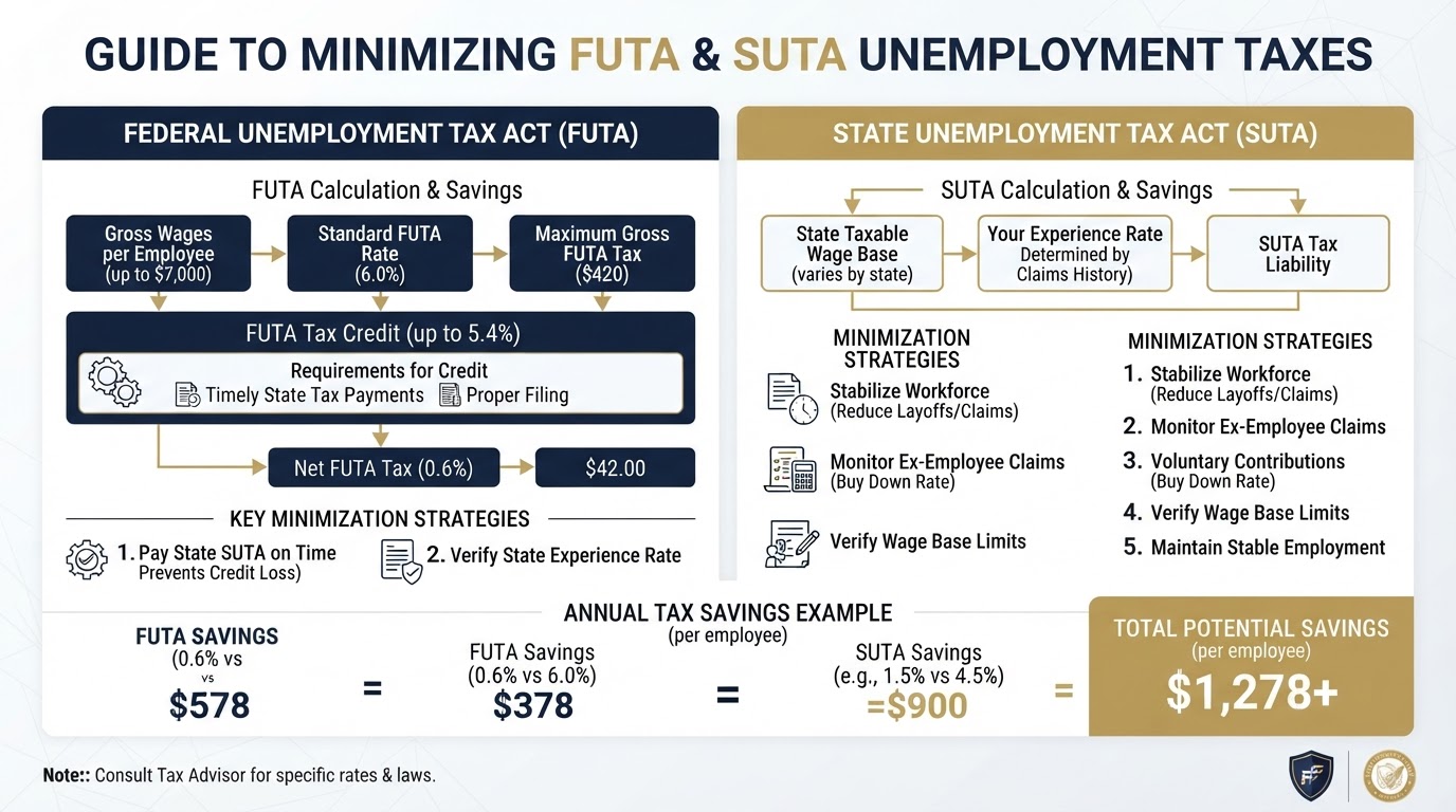 FUTA and SUTA unemployment tax minimization diagram