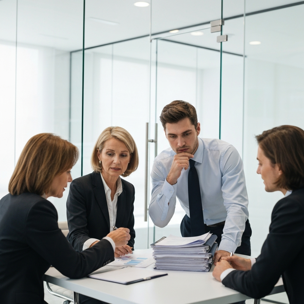 Professionals reviewing financial documents