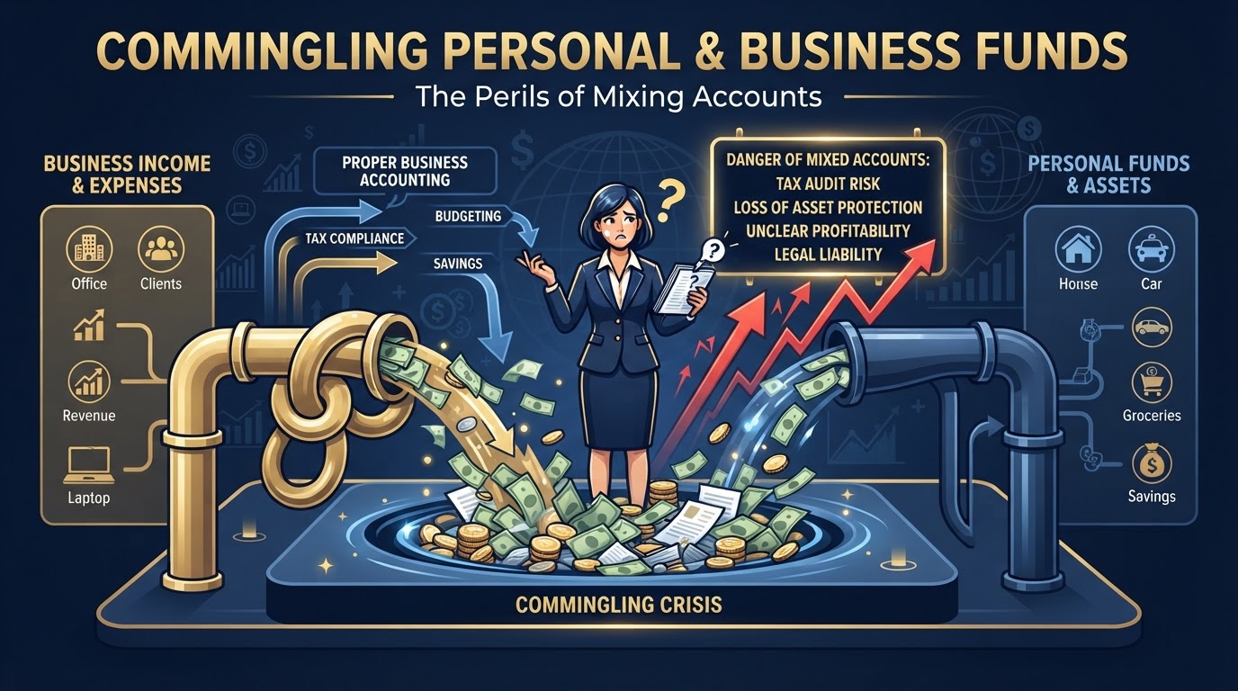 Commingling personal and business funds danger