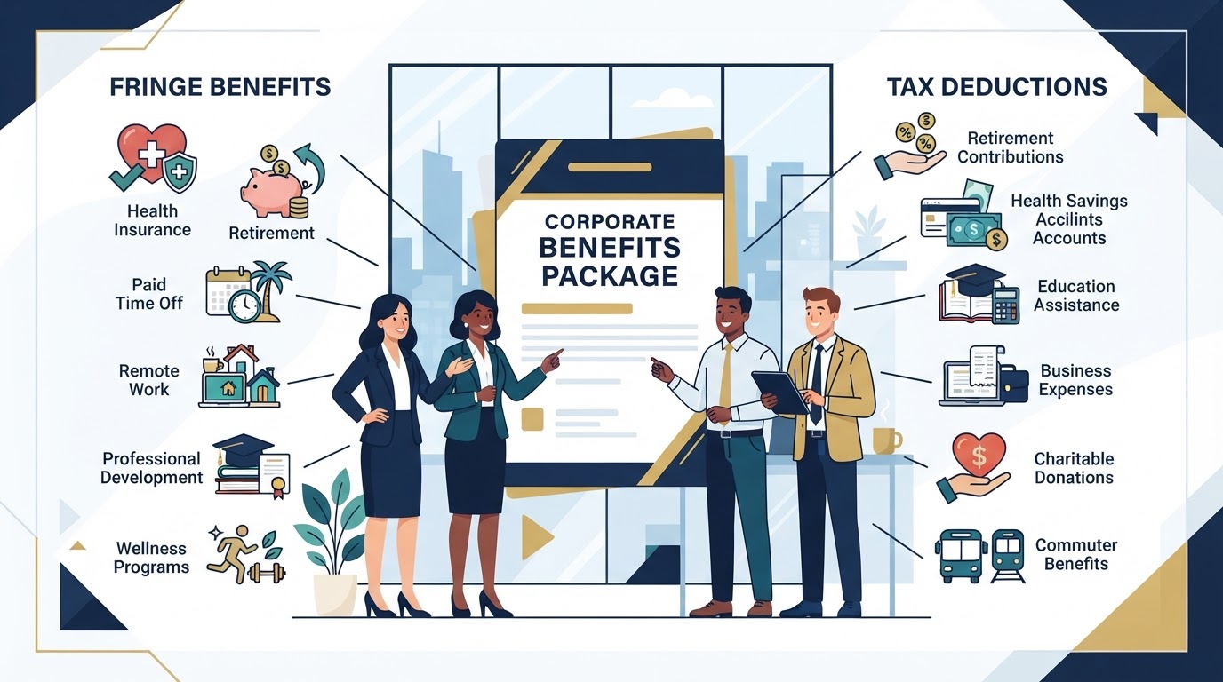 Corporate fringe benefits and tax deductions comparison