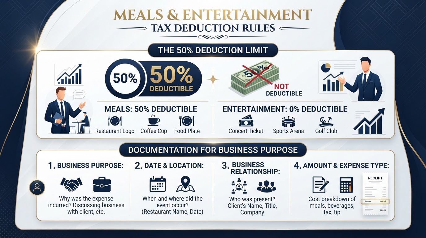 Meals and entertainment tax deduction rules