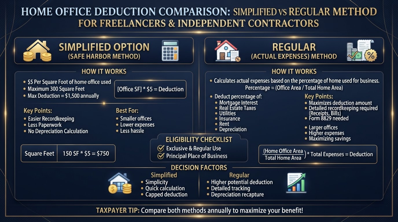 Home office deduction simplified vs regular method