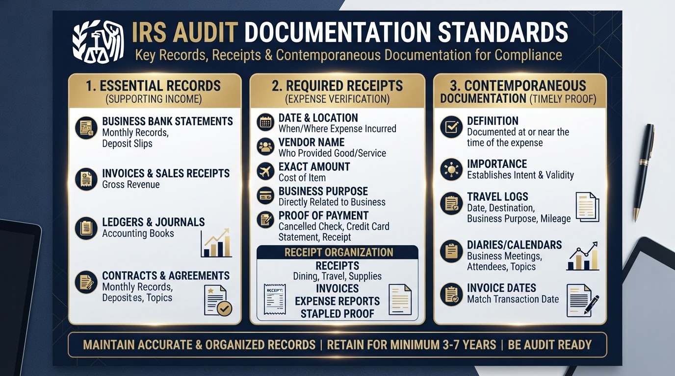 IRS audit documentation standards and contemporaneous records