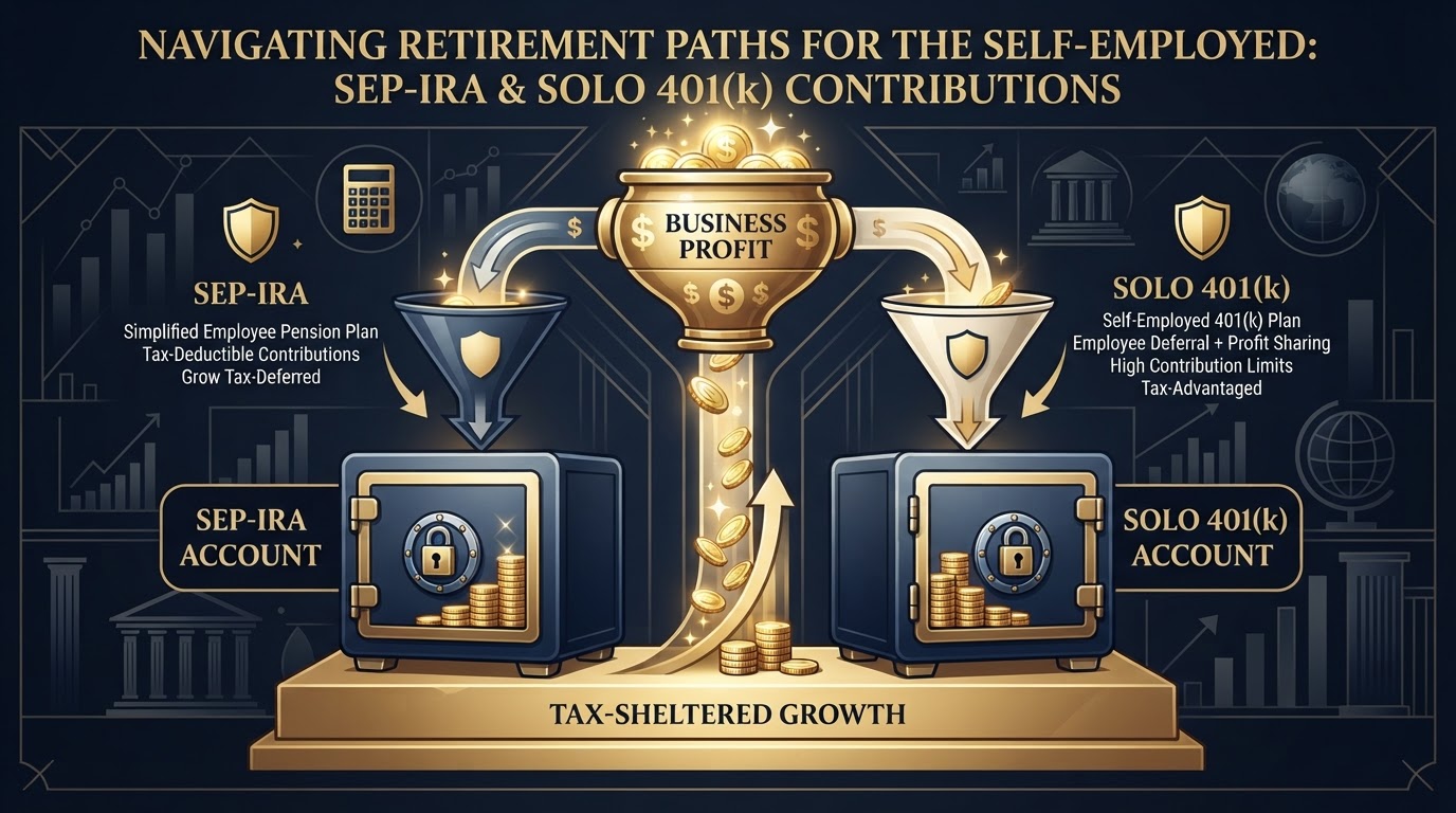 SEP-IRA and Solo 401k contributions sheltering business income