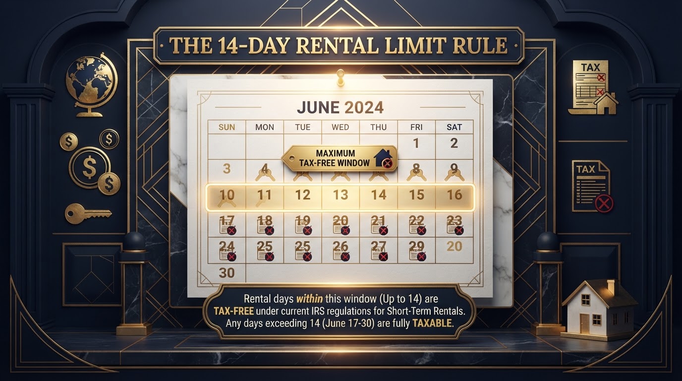 14-day rental limit rule on a calendar