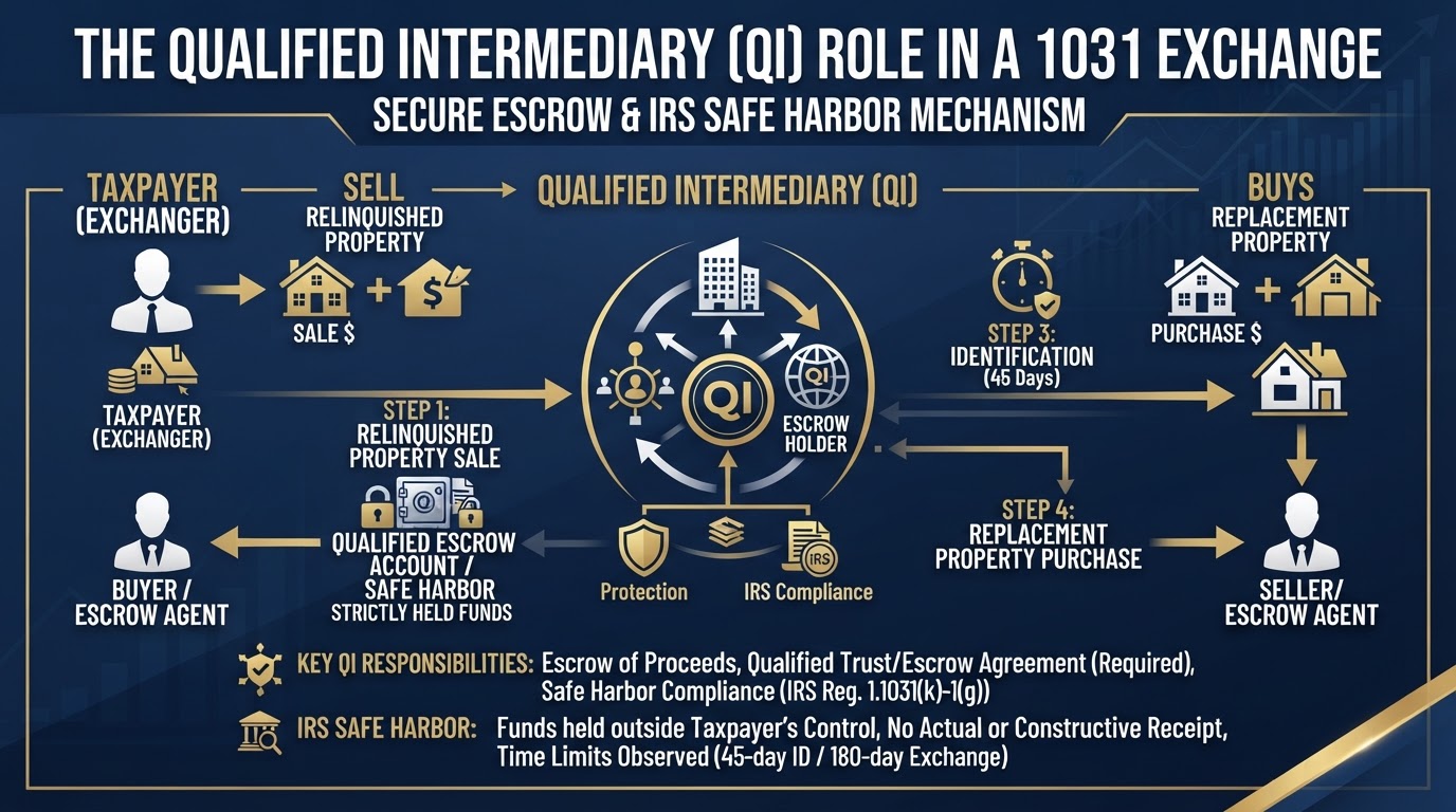 Qualified intermediary role in 1031 exchange