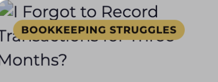 I Forgot to Record Transactions for Three Months