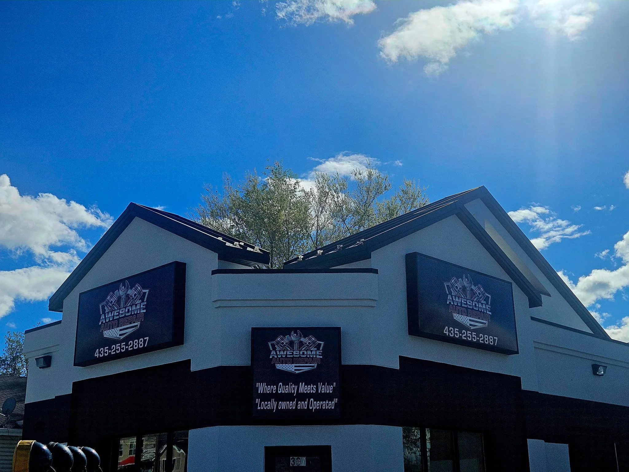 Shop Exterior Signage at Awesome Auto Repair in Tooele UT