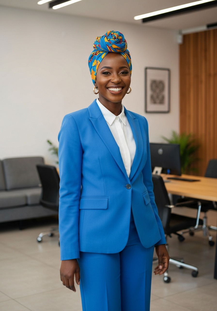 Joyful black female business owner