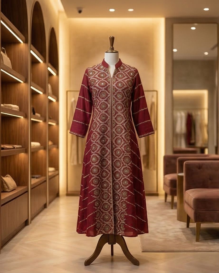 عباية خليجية عنابية بتفاصيل ساحرة