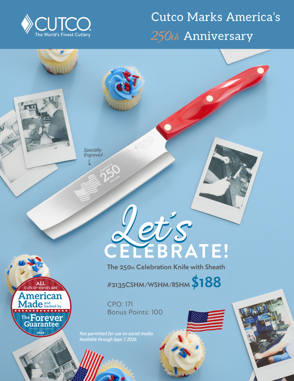 Cutco 250th Anniversary Celebration Knife