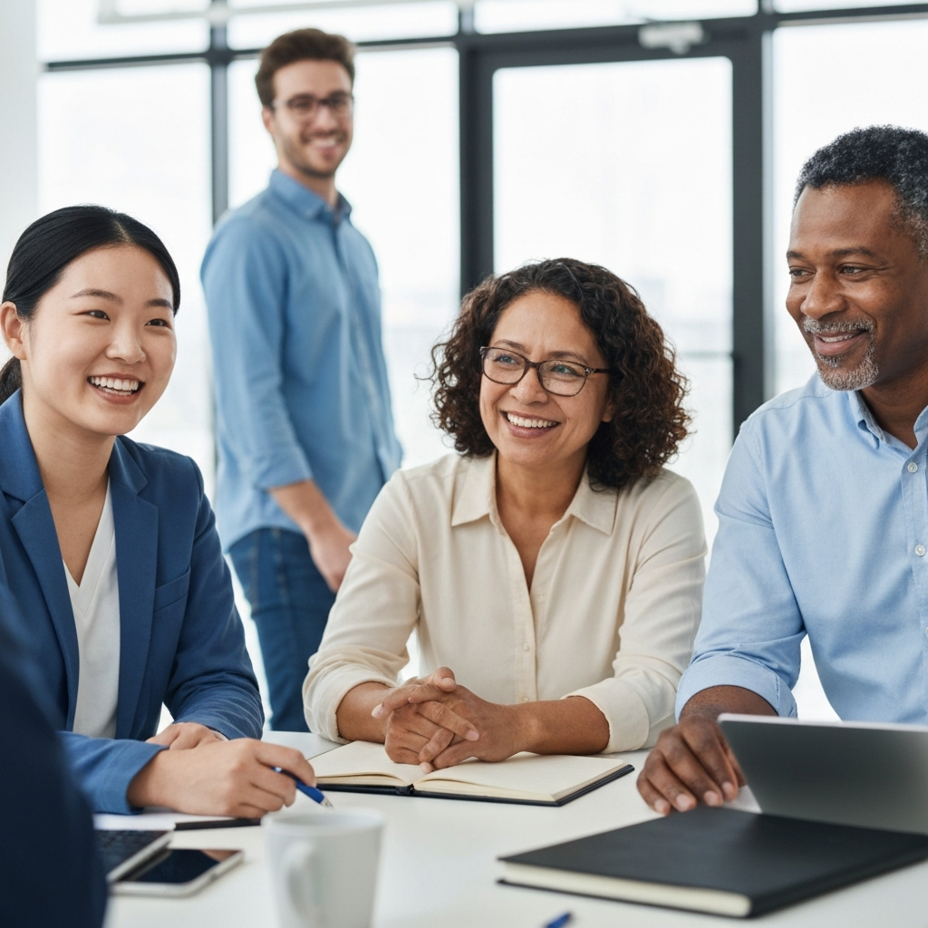 Diverse group of professionals collaborating