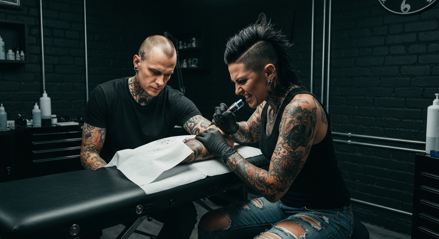 Professional California tattoo artist in a clean studio