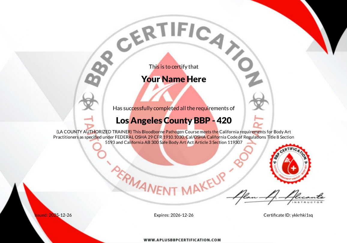 A+ BBP Certificate of Completion