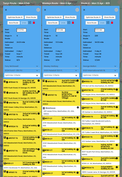 AI Route Optimization Lists