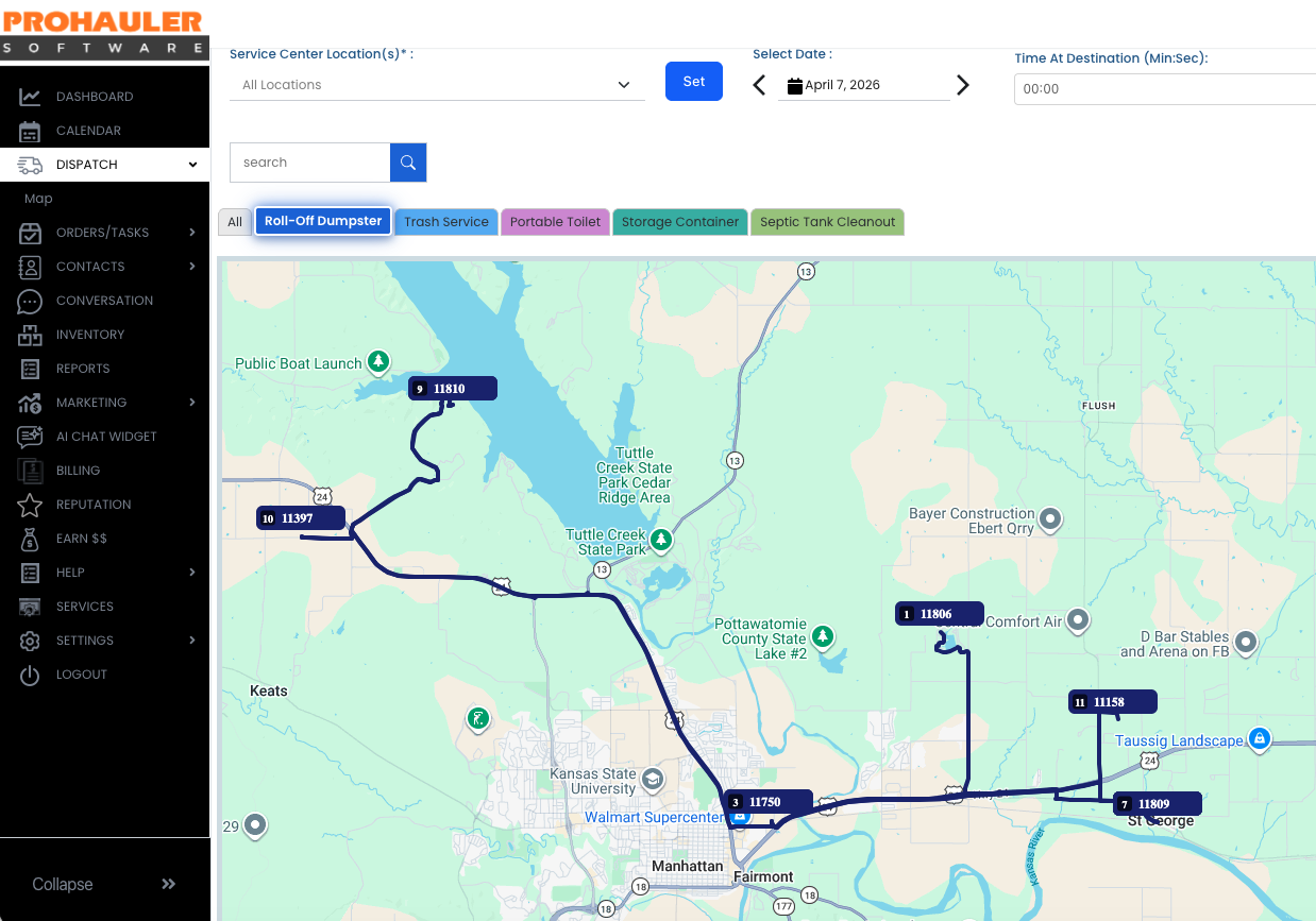 ProHauler Live Route Execution Map