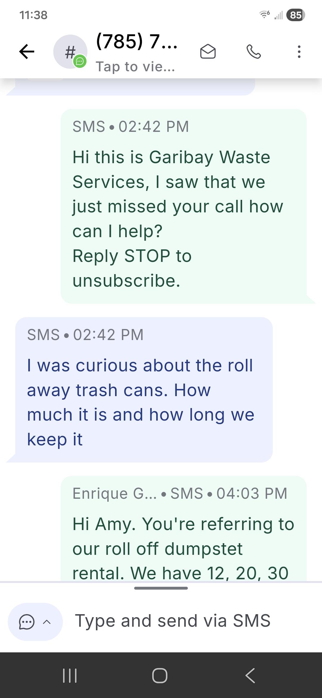 Missed Call Text Back