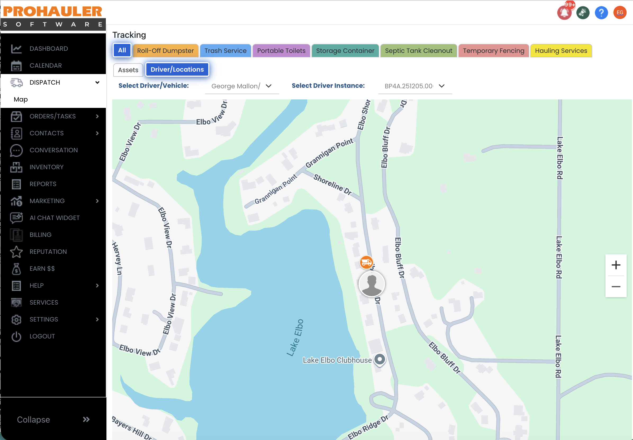 Real-Time Driver Tracking Map