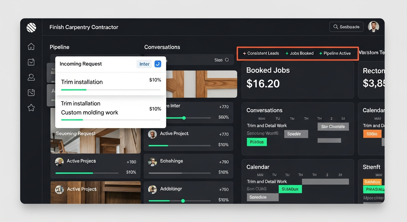 Finish Carpentry Contractor Growth System Dashboard
