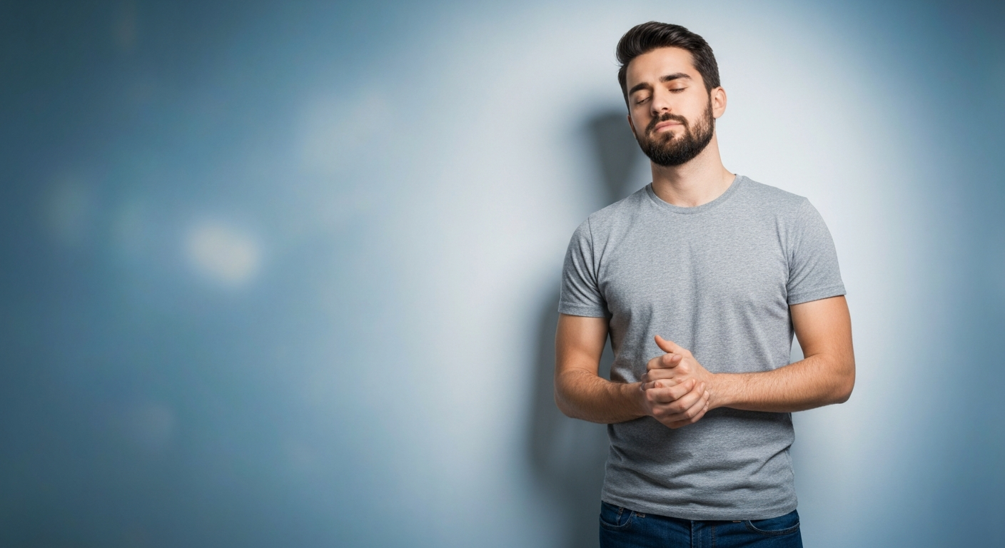 Person experiencing a calm, grounded presence